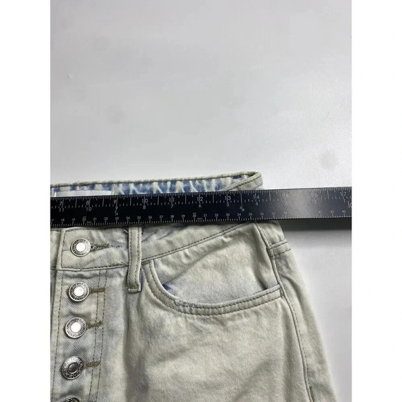 Vervet Jeans Womens 27 Bleach Wash Button Fly Raw Hem Straight Leg Distressed - Picture 4 of 10